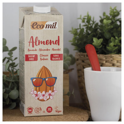 Pflanzliches Getränk Mandel Classic Nature Bio ohne Zucker Ecomil 1 l