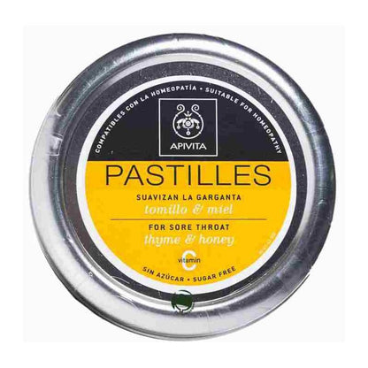 Pillen tegen keelpijn Honing en tijm Apivita 45 g
