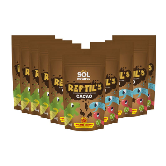 10er-Pack Bio-Kekse für Kinder mit Hafer, Früchten und Kakao von Sol Natural, 90 g