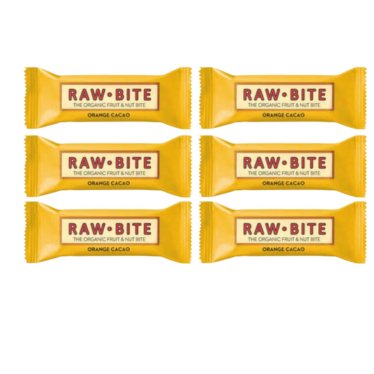 Zestaw 6 ekologicznych batoników Raw-Bite Cacao y Naranja 50 g