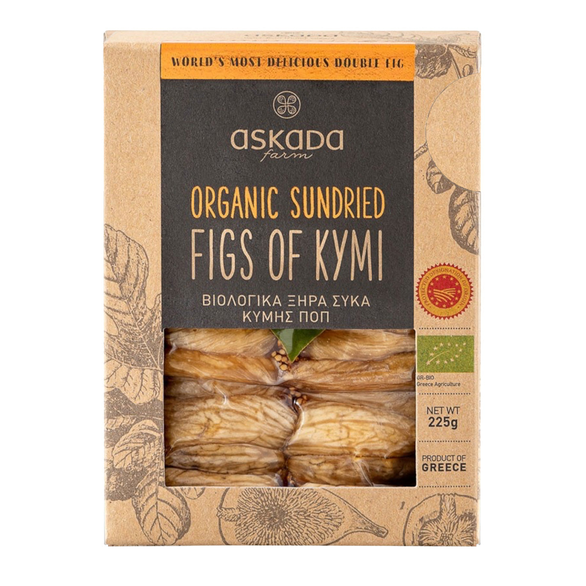Suszone na słońcu figi z Kymi (DOP) Askada Farm 225 g