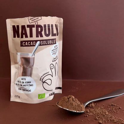 Biologische oplosbare cacao met hoog eiwitgehalte Natruly 225 g