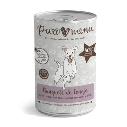 Barf natvoer voor honden Konijnenfeestmaal Puromenu 400 g