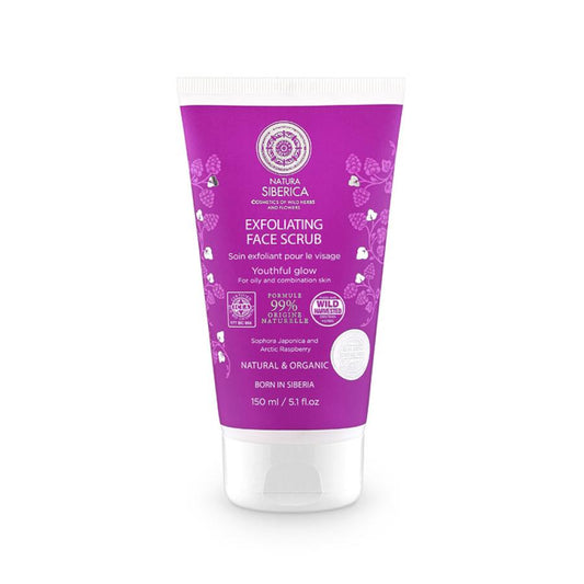 Peeling viso esfoliante per pelle grassa/mista luminosità giovanile Natura Sibérica, 150 ml
