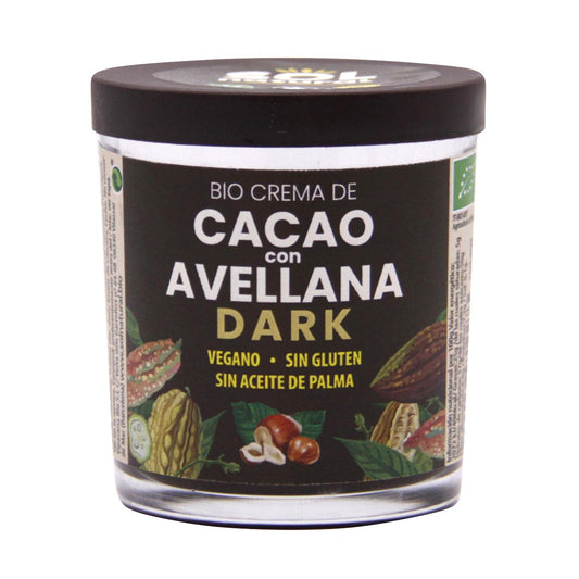 Crème végétalienne au cacao noir et aux noisettes bio Sol Natural 200 g