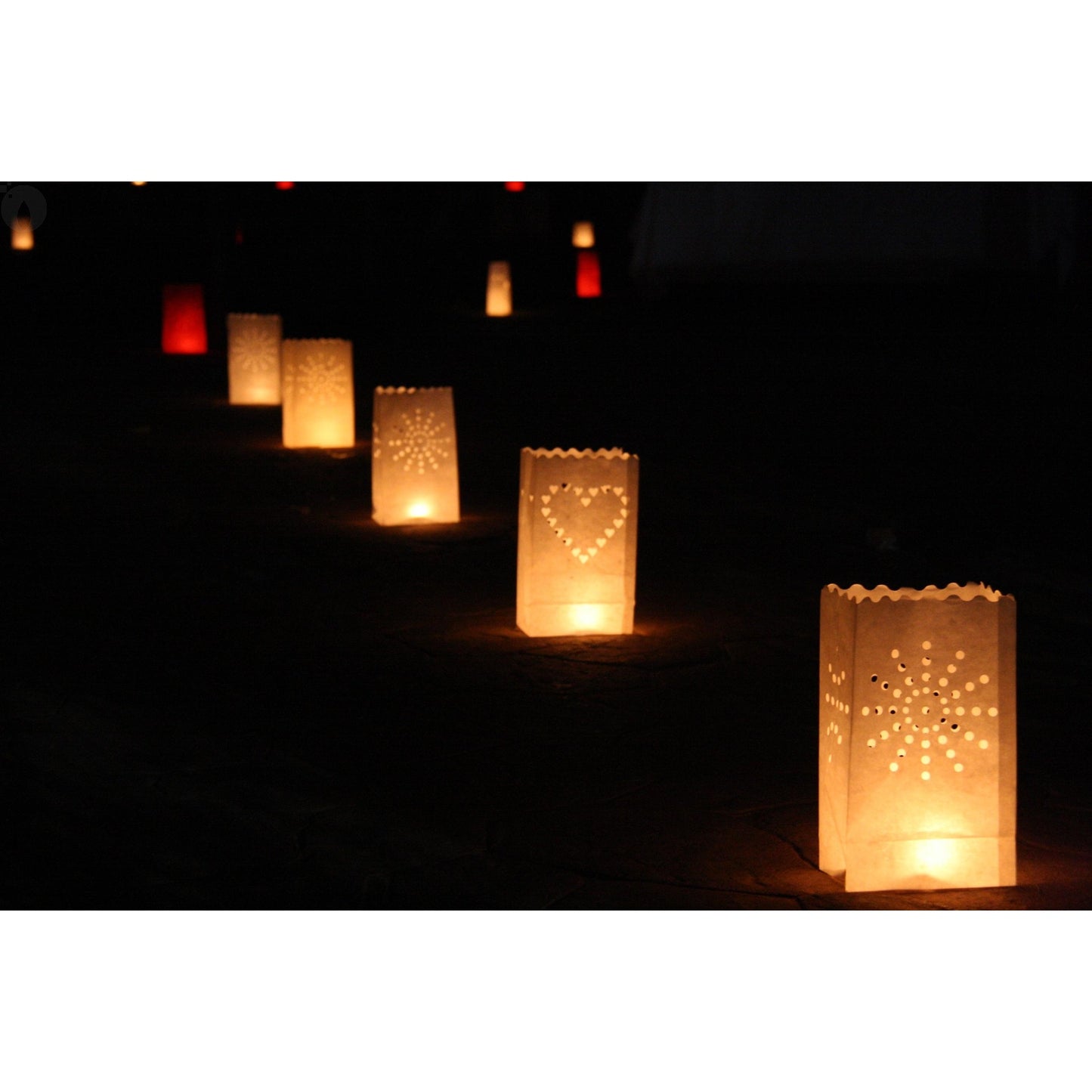 Lightbags Torby papierowe, opakowanie 5 sztuk „Rojo Stars”