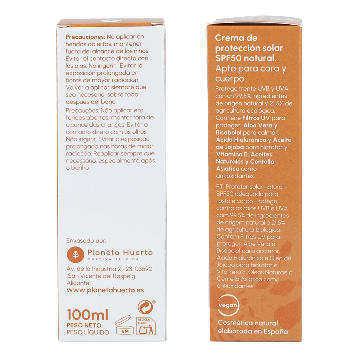 100 % mineralisk solkräm SPF50 Planeta Huerto 100 ml