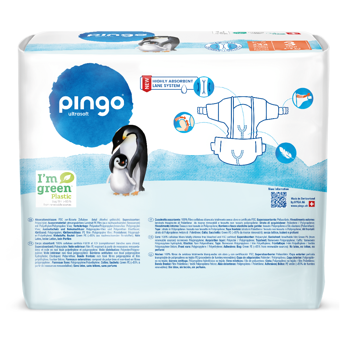 Pieluchy T3 (4-9 kg) Pingo 44 szt.
