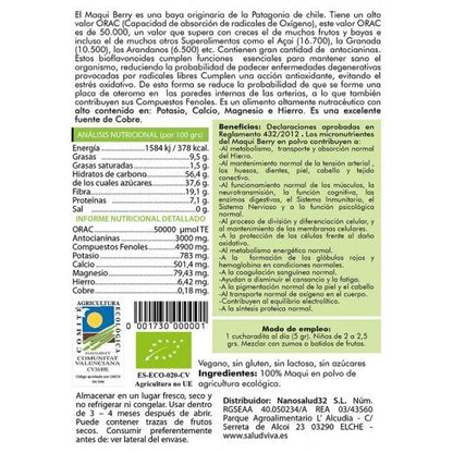 Maqui berry en polvo ECO 50 g, Salud Viva