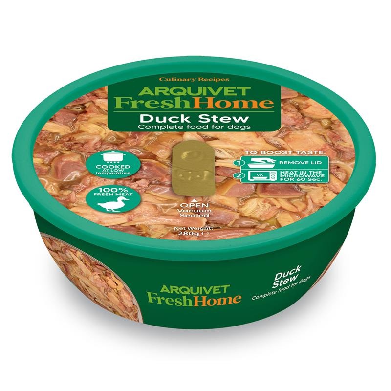 Arquivet Fresh Home Duck Stew Natvoer voor honden met eend 280 g