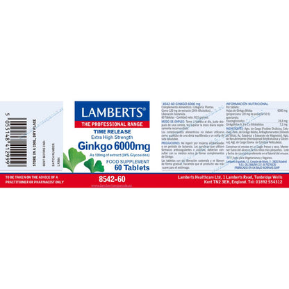Ginkgo Biloba 6.000 mg, Lamberts 180 Tabletten
