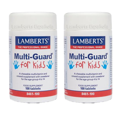 Pack of 2 Multi-Guard for Children. Vitamins and Minerals, Lamberts, 100 chewable tablets