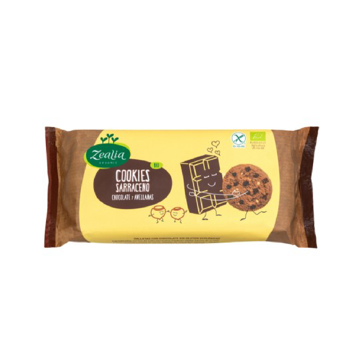 Glutenvrije koekjes van boekweit, chocolade en hazelnoten BIO Zealia 130 g
