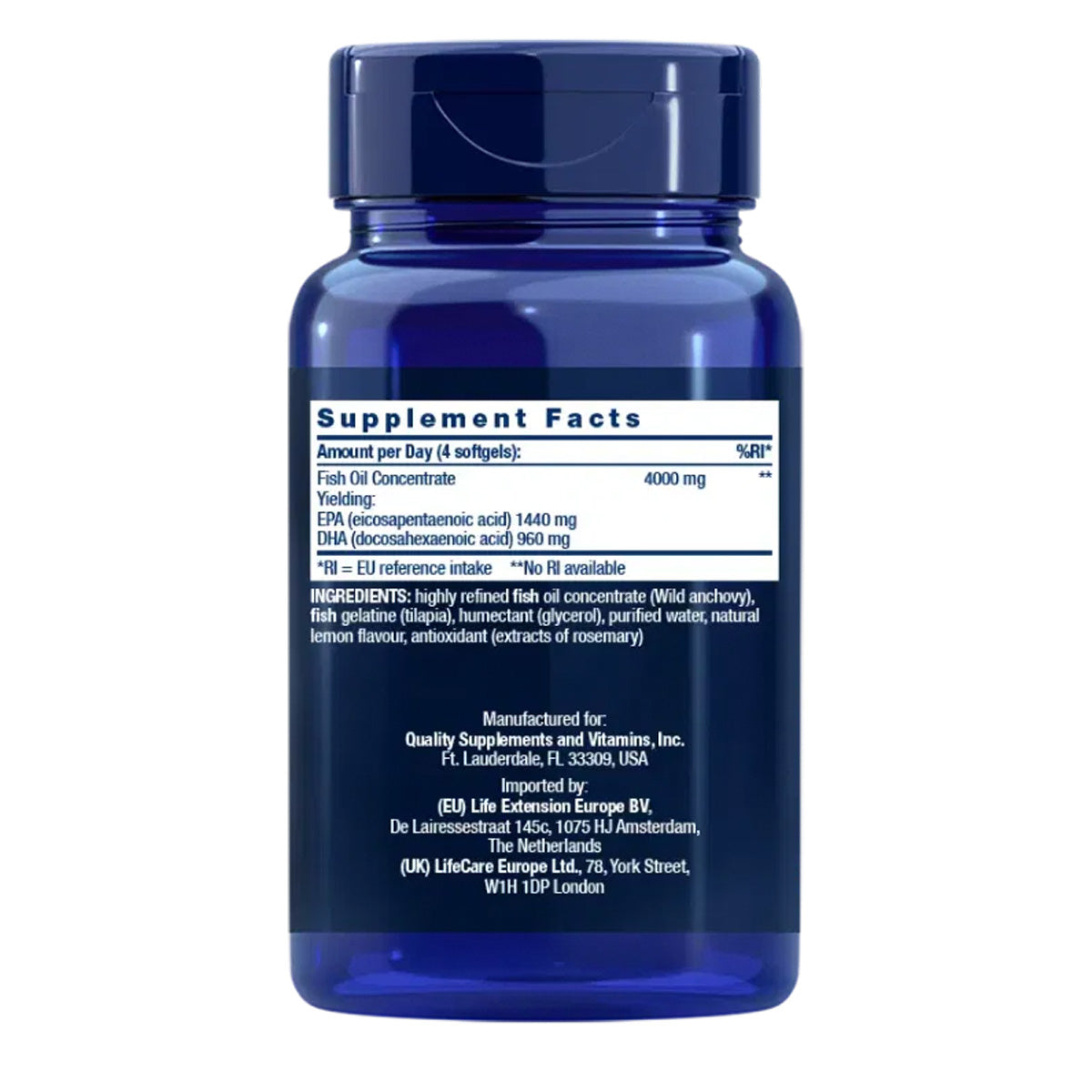 Mega EPA/DHA, Life Extension 120 kapslar