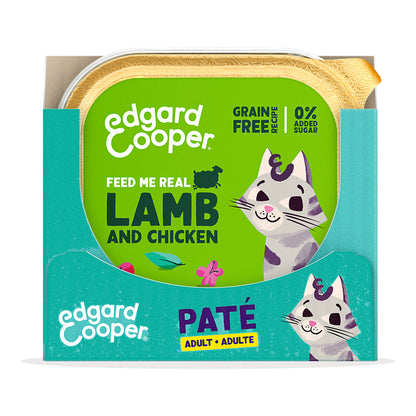 Nassfutter für Katzen, Pastete, Lamm und Huhn, Edgard & Cooper, 85 g