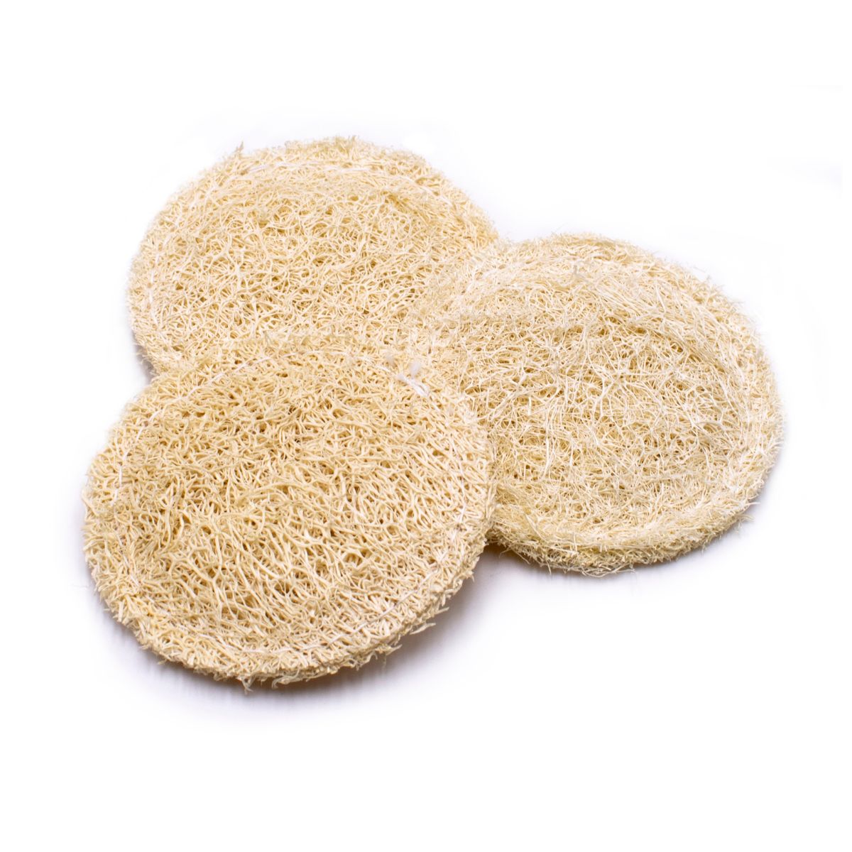 Luffa-scrubschijfjes voor het gezicht. 7 Ø cm. Doosje met 3 stuks. Azal.