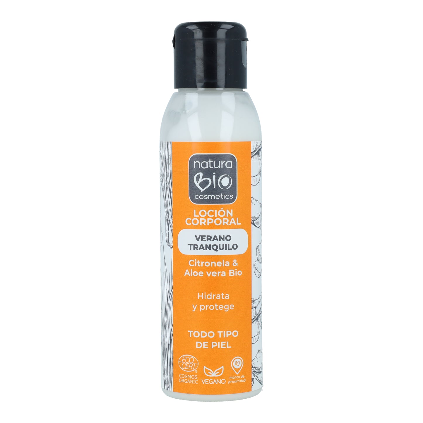 Lotion corporelle répulsive à la citronnelle Verano Tranquilo NaturaBIO 100 ml