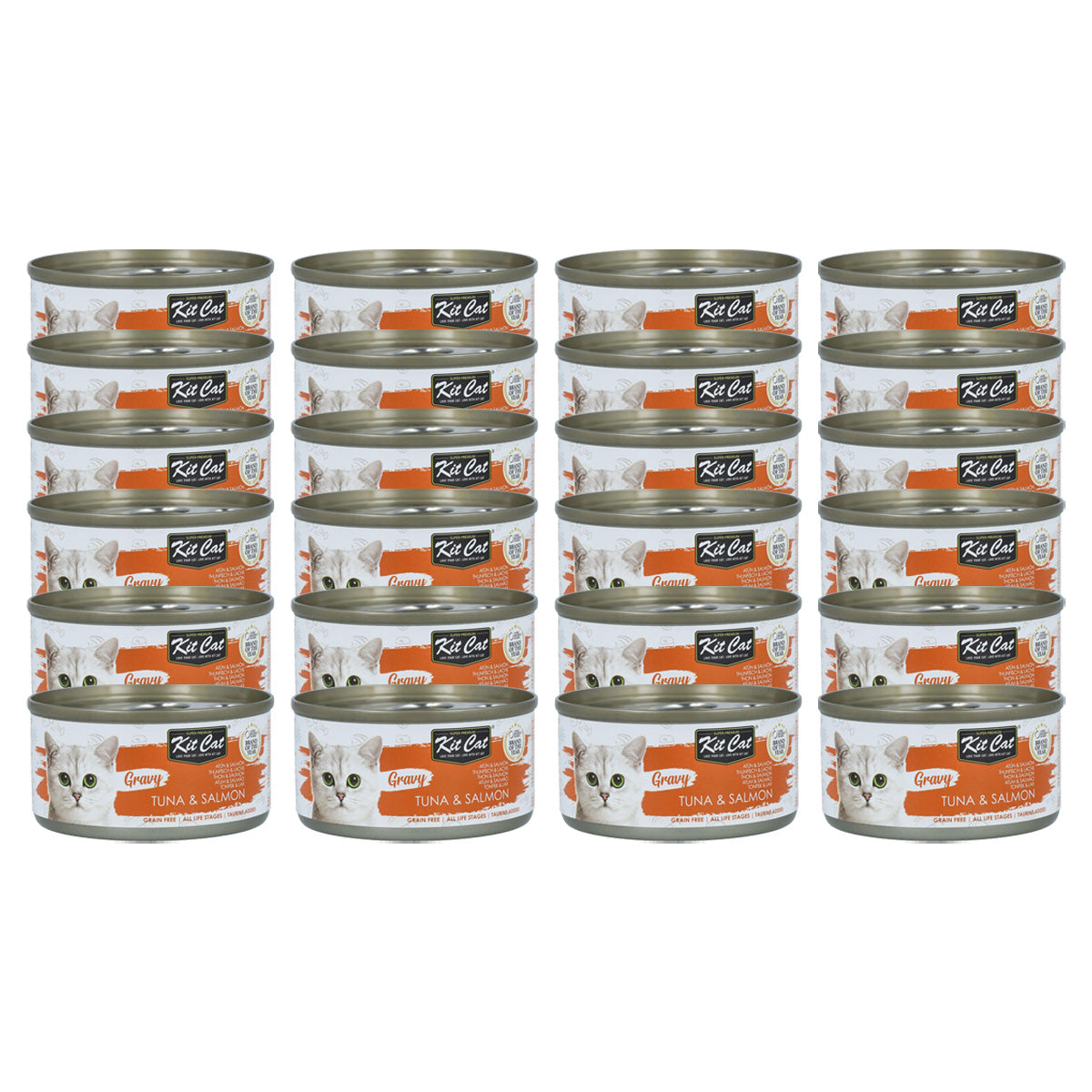 Pack of 24 Cat Lata Gravy kits - Tuna & Salmon 70 g Wet cat food in sauce