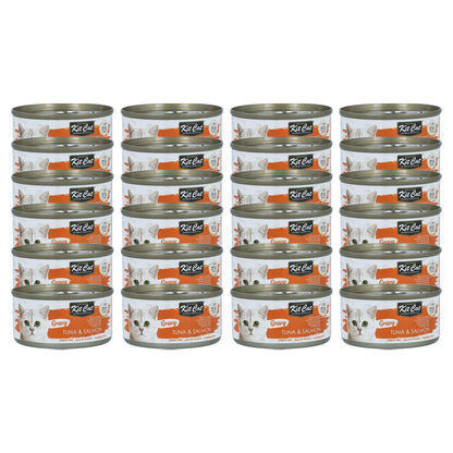 Pack of 24 Cat Lata Gravy kits - Tuna & Salmon 70 g Wet cat food in sauce