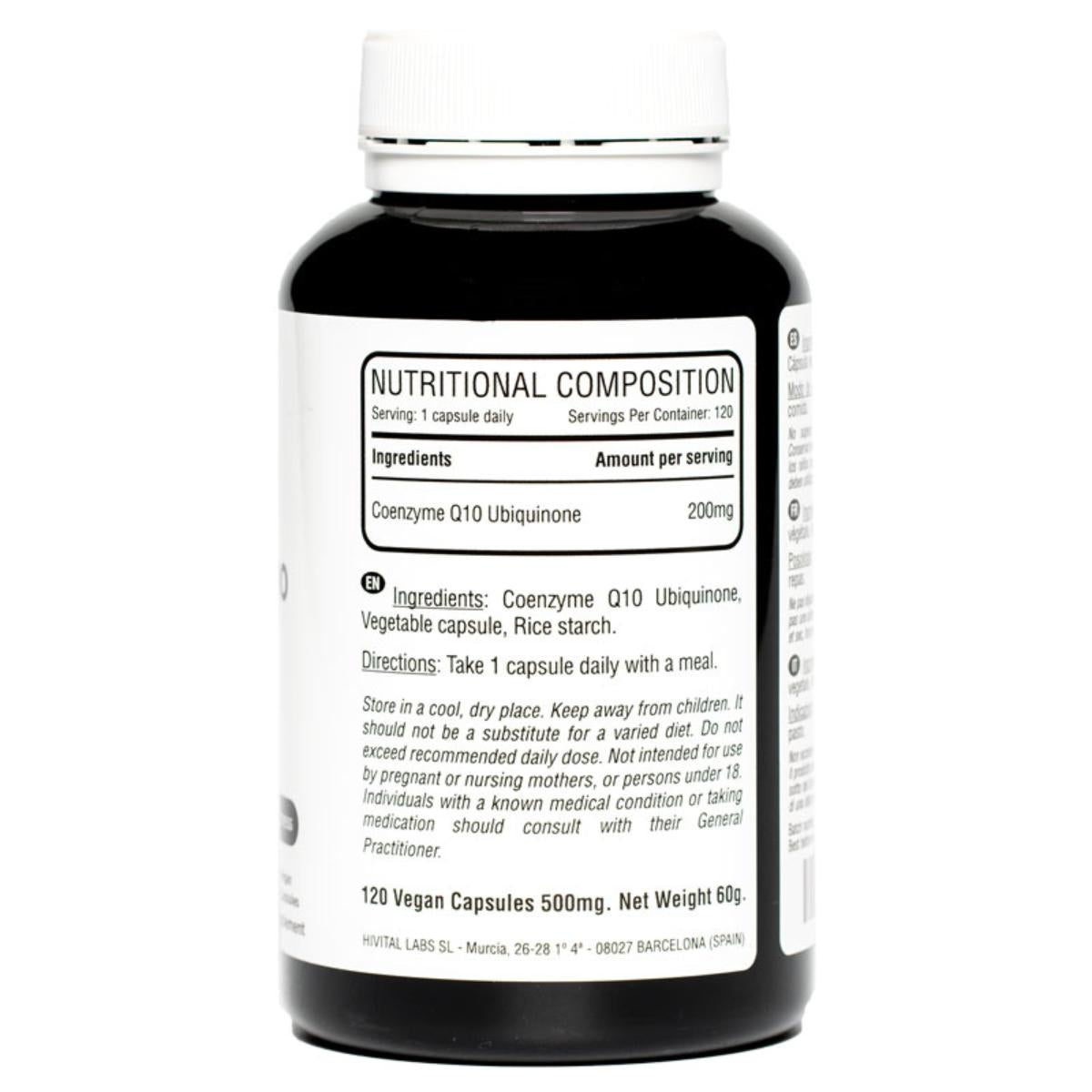 Coenzyme Q10 200 mg 120 vegan capsules Hivital