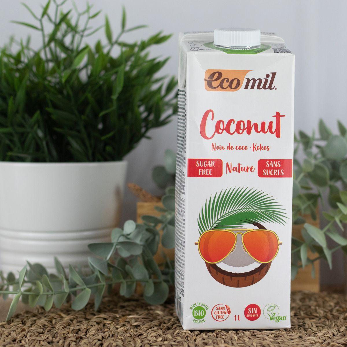 Boisson végétale à la noix de coco sans sucre, sans gluten et sans lactose Ecomil 1 L