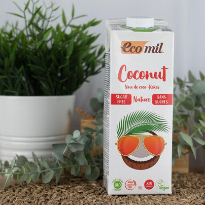 Boisson végétale à la noix de coco sans sucre, sans gluten et sans lactose Ecomil 1 L
