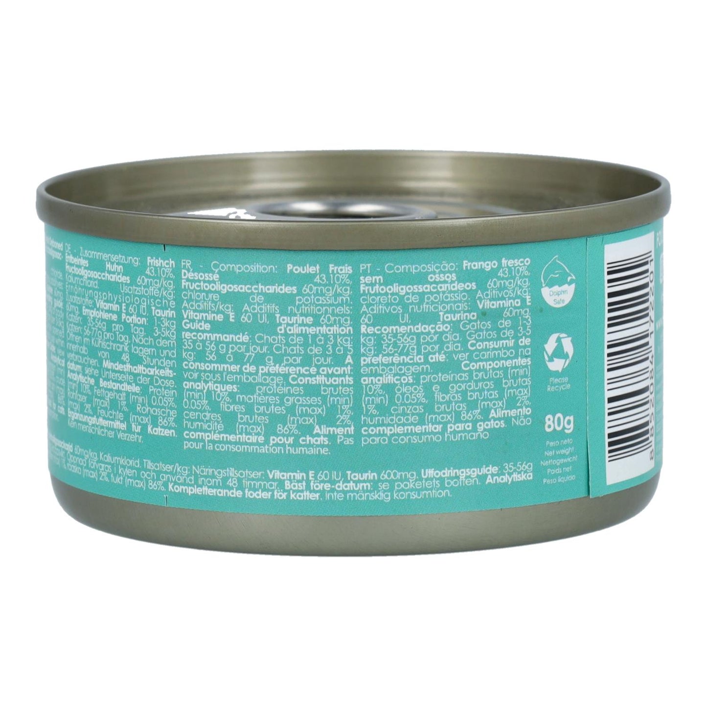 Kit Cat Toppers blikjes - Kip Classic 80 g Natvoer voor katten in gelatine