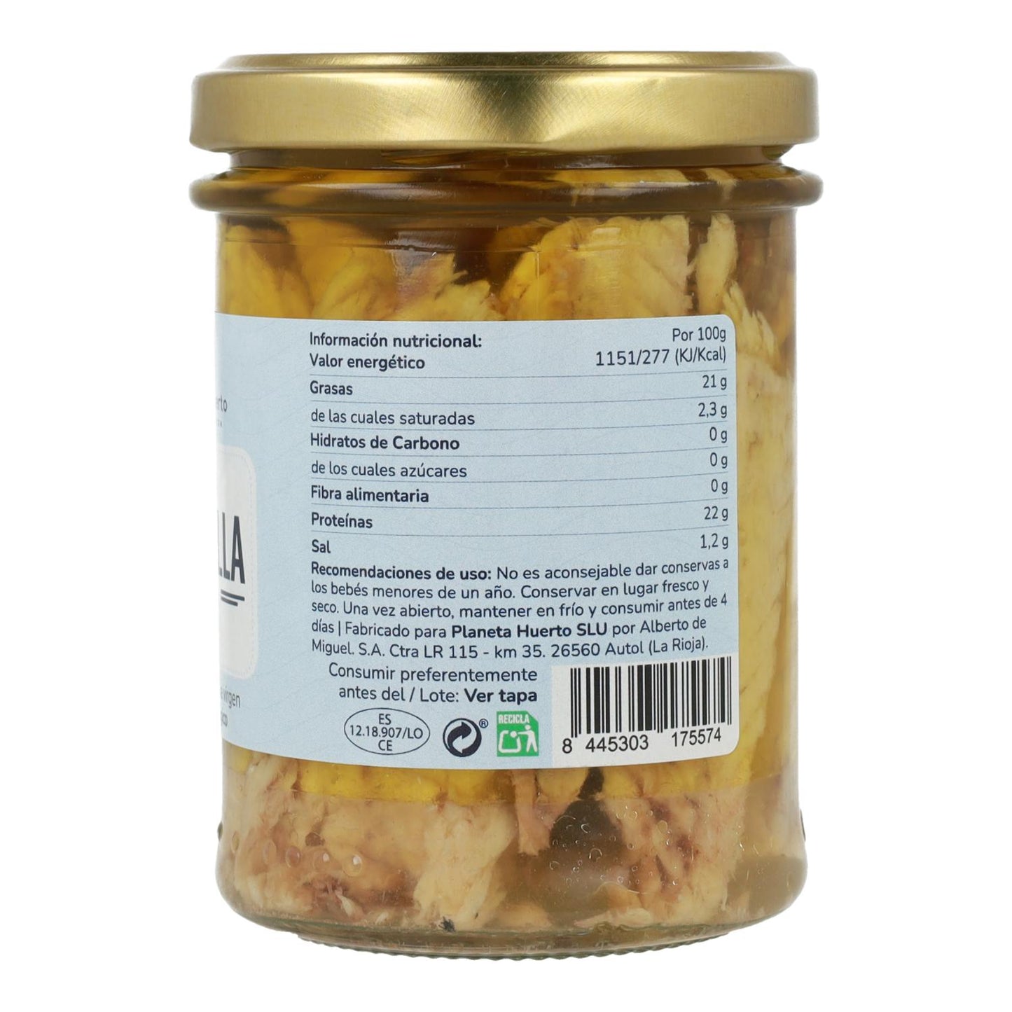 Confezione 6x Sgombro in olio d'oliva ECO Planeta Huerto 190 gr