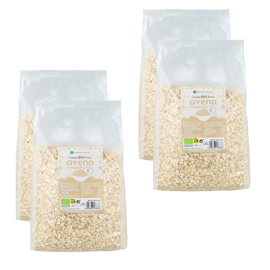 Confezione da 4 fiocchi d'avena sottili senza glutine ECO Planeta Huerto 1,5 kg