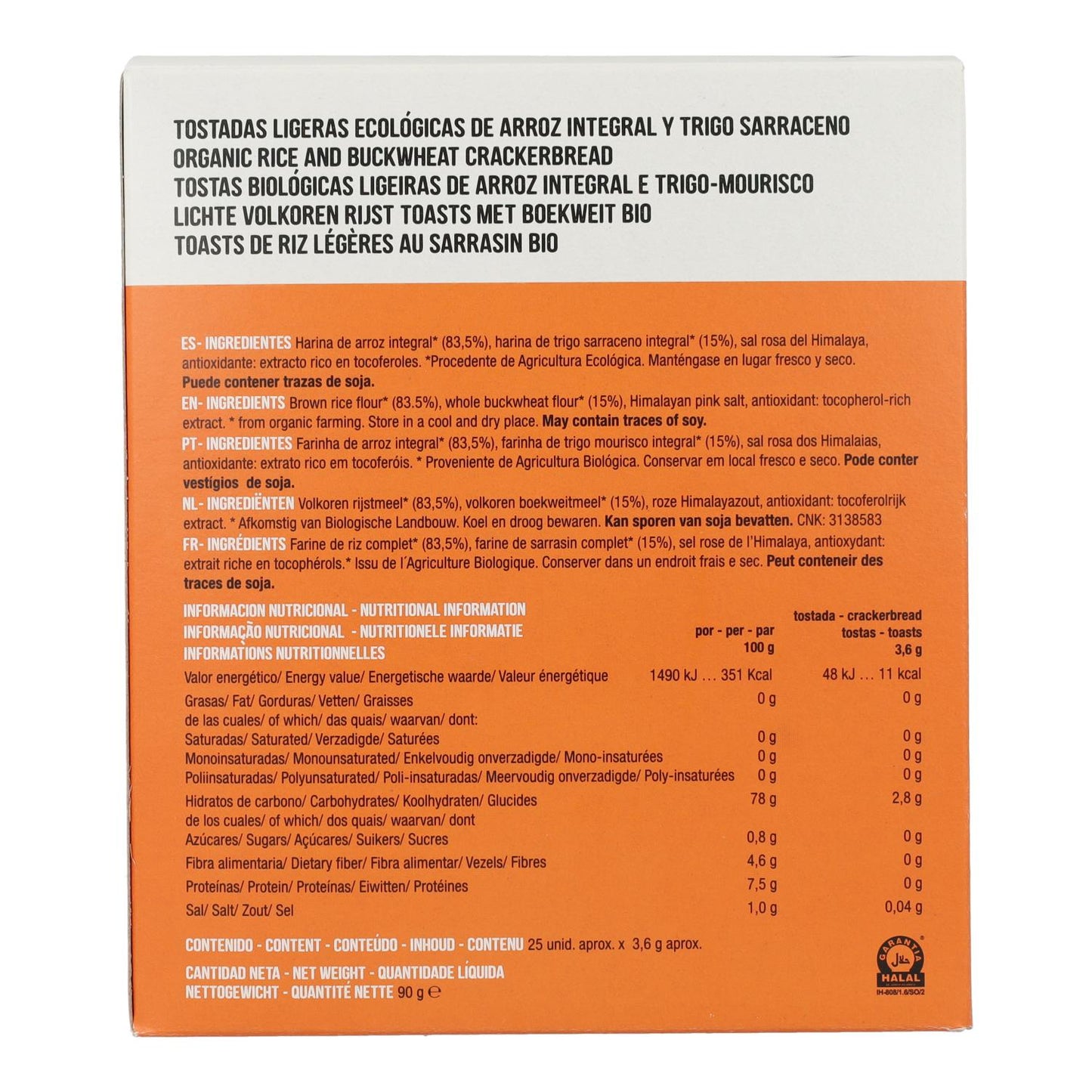 Tostadas de Arroz y Trigo Sarraceno Soria Natural 90 g