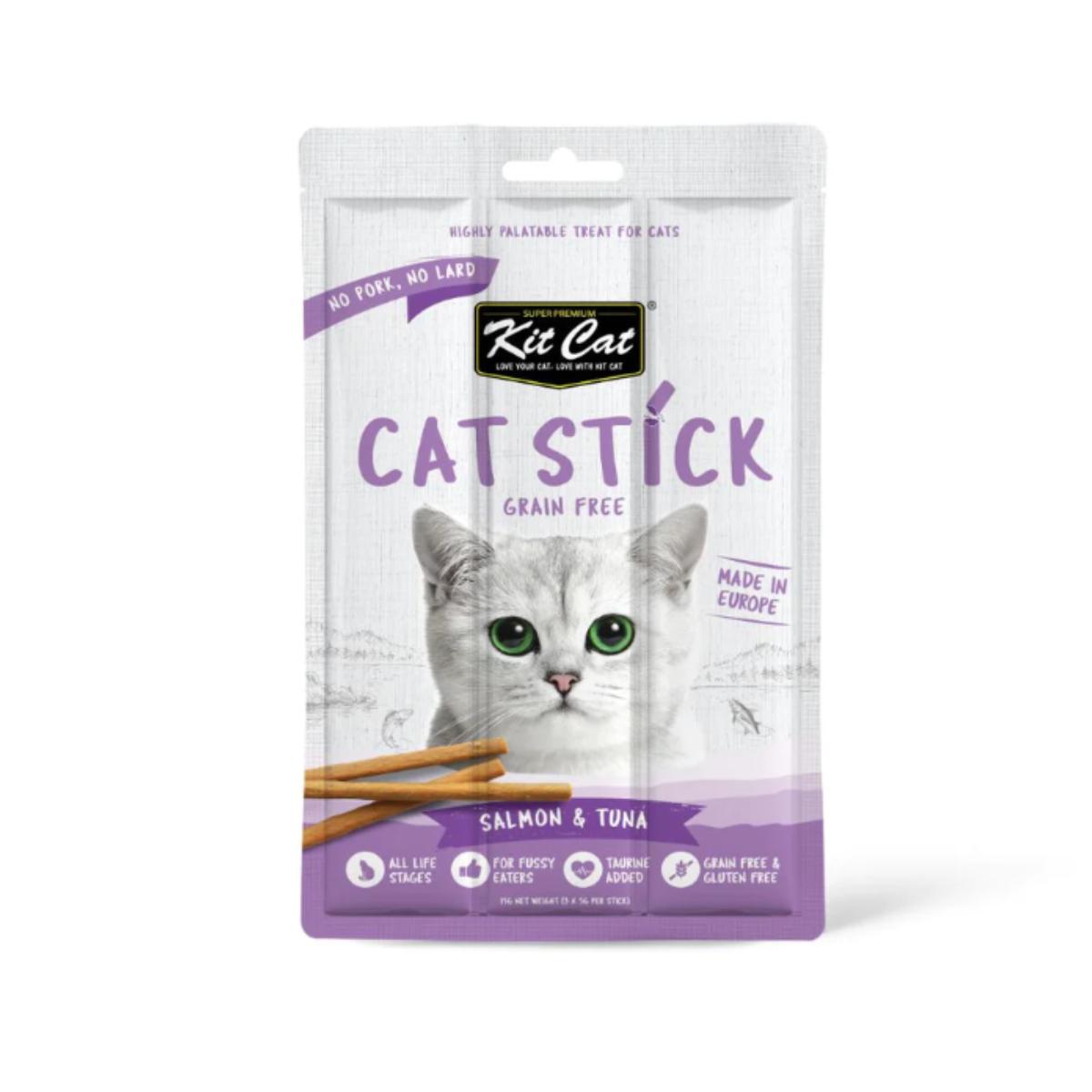 Kit Cat Cat Stick - Salmone e tonno 15 g Snack semiumido per gatti
