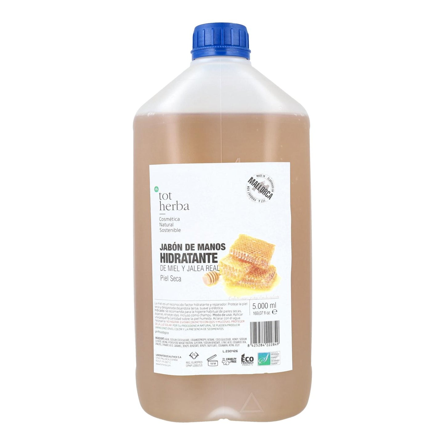 Sapone per le mani al miele e pappa reale 5 litri Tot Herba