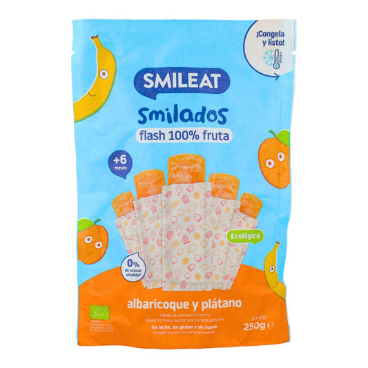 SMILADO abrikoos en biologische banaan, 100% fruitijs voor kinderen SMILEAT