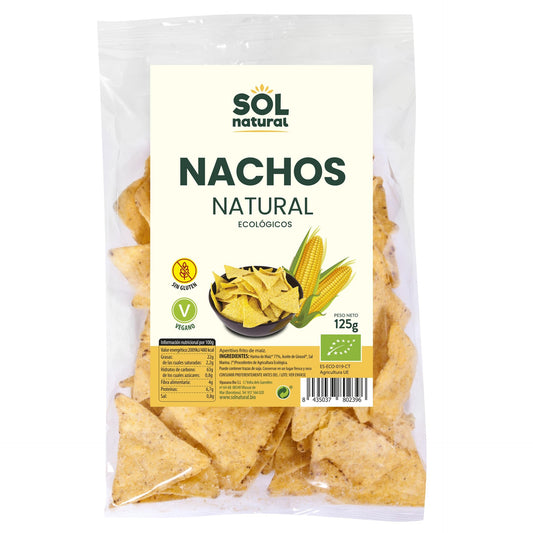 Glutenvrije natuurlijke maïsnacho's Bio Sol Natural 125 g
