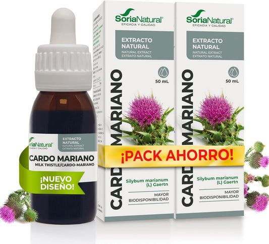 Confezione doppia Estratto di cardo mariano Soria Natural, 50 ml