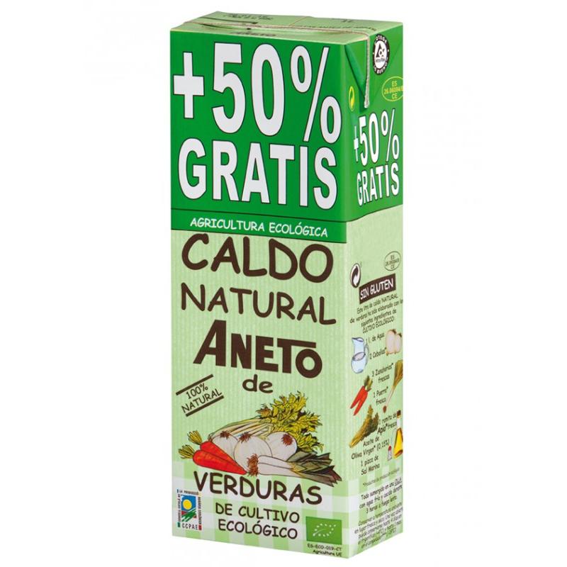 Caldo Natural de verduras Bio 1 L + 500 ml Aneto