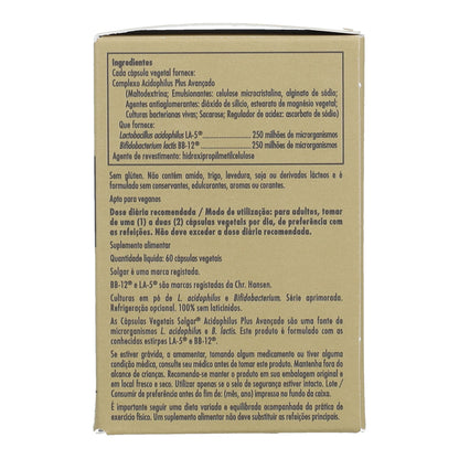 Opakowanie 2x Acidophilus plus advanced Solgar 60 kapsułek roślinnych