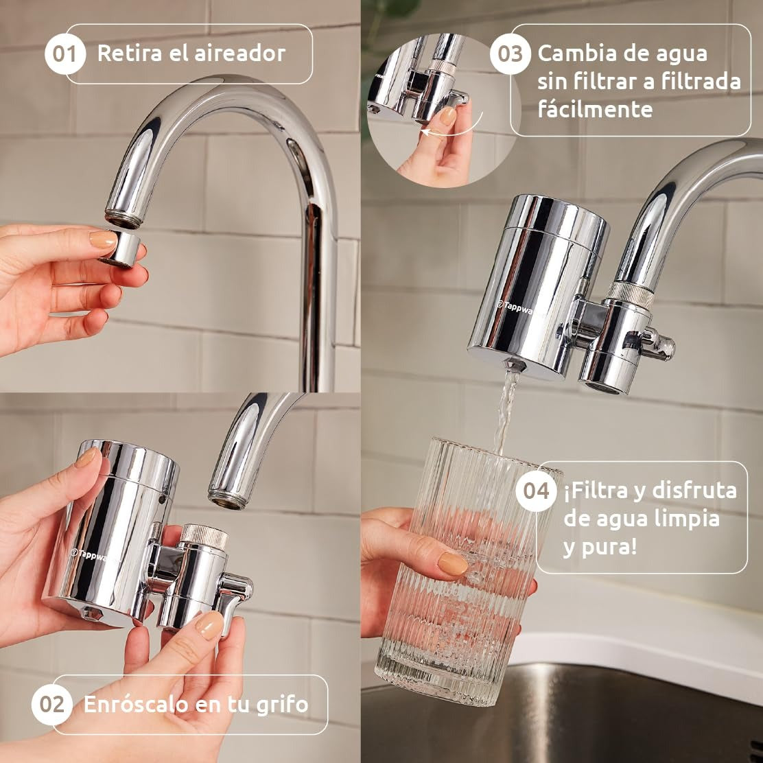 Jaarpakket EcoPro Chrome SMR Tappwater kraanfilter