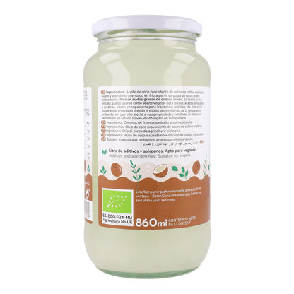 2er-Pack Bio-Kokosöl Planeta Huerto 860 ml