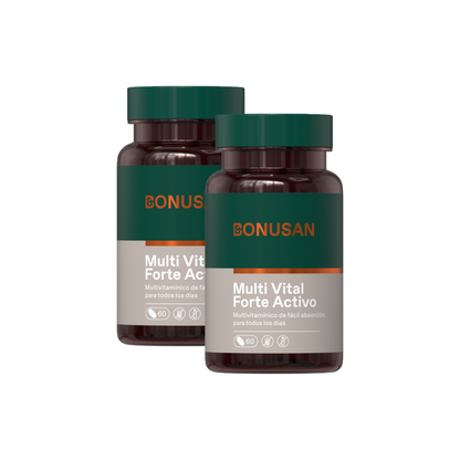 Förpackning med 2x Multivital Forte Activo, Bonusan, 60 tabletter