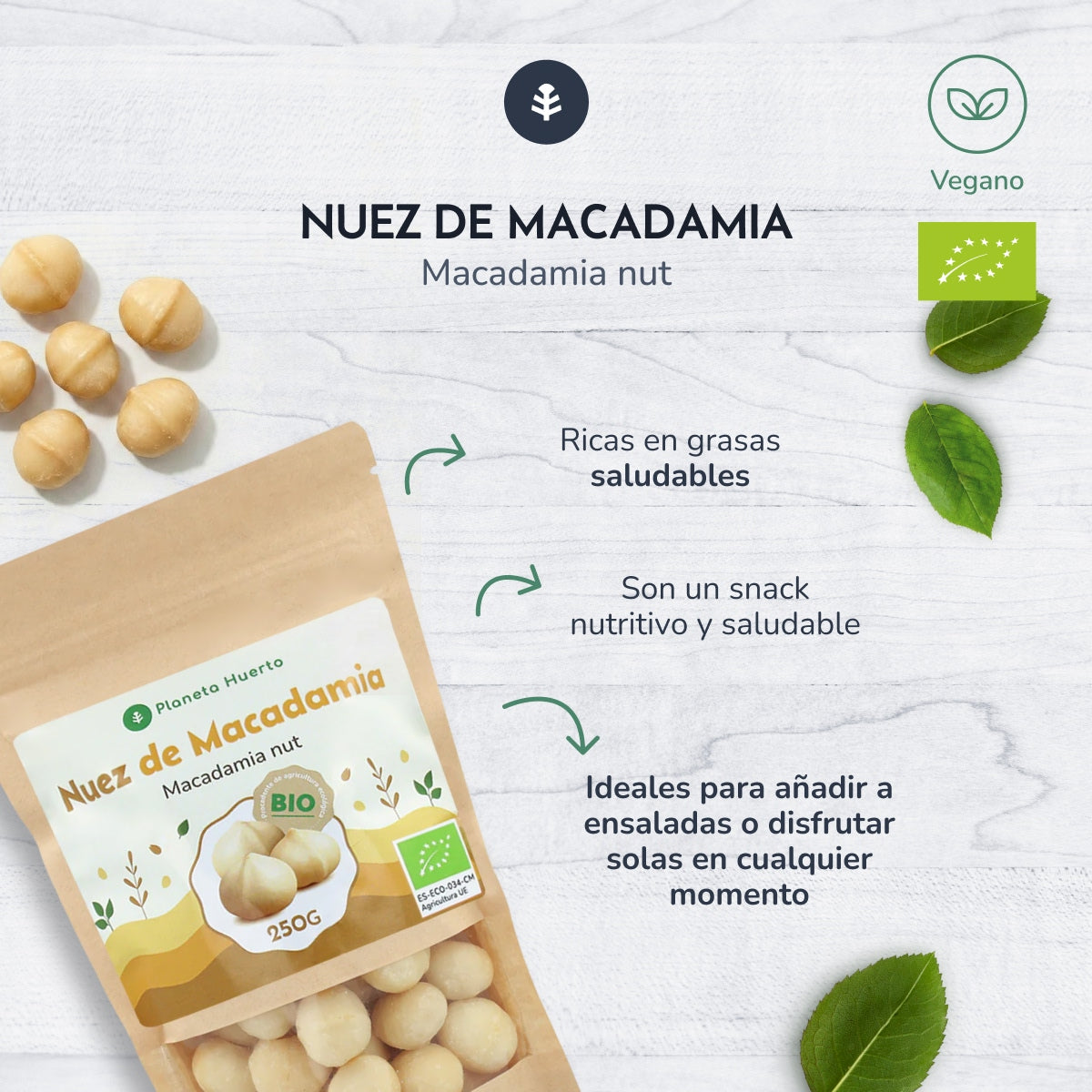 Macadamia nuts ECO Planeta Huerto 250 g