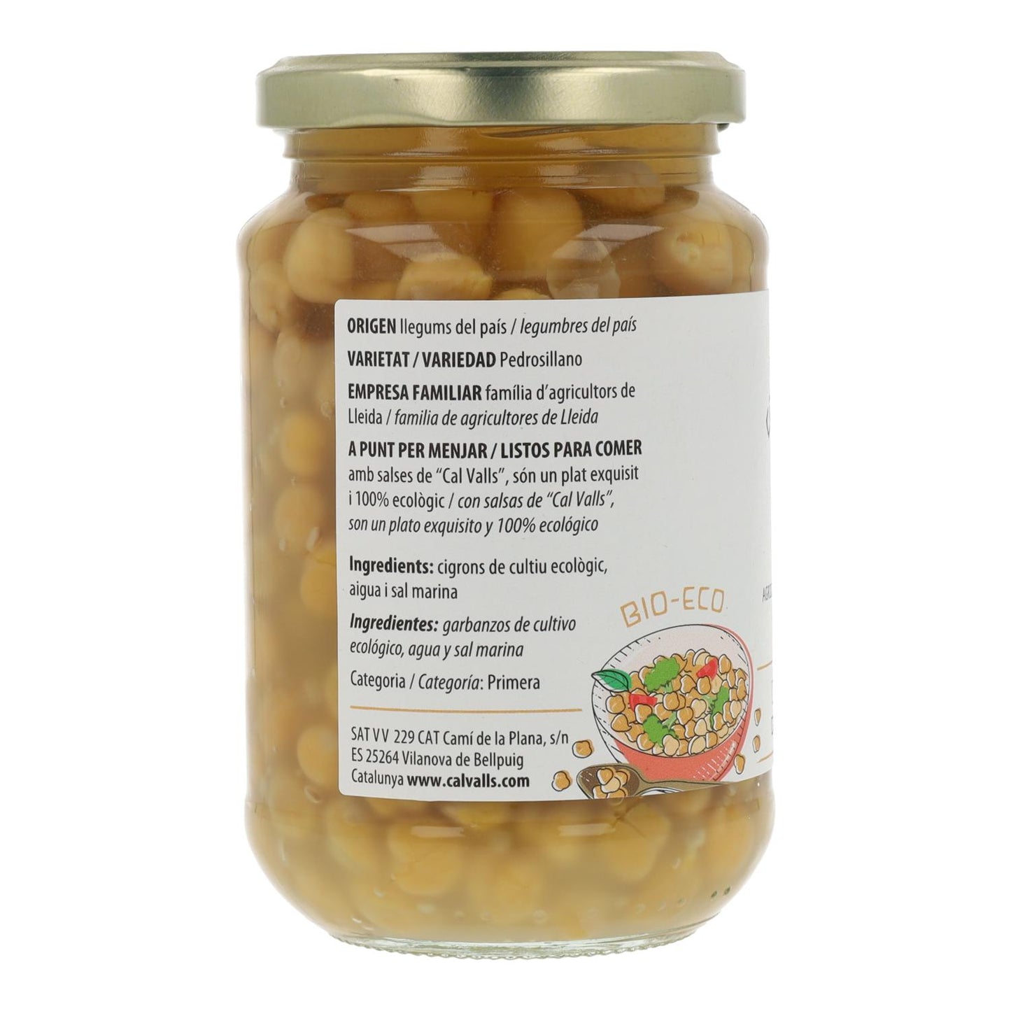 6-pack kokta kikärter ECO Cal Valls 220 g