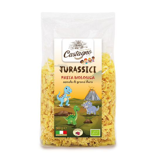 Kinderpasta Mix Dinosaurussen van Eco Castagno tarwe 500 ml