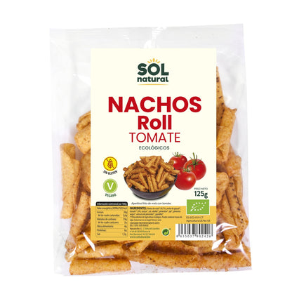 Nachos Roll av majs och tomat, ekologiska, glutenfria, Sol Natural 125 g