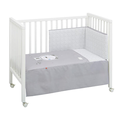 Set van sprei + beschermhoes voor wieg van BE 60x120 cm. verschillende kleuren Lion krijt