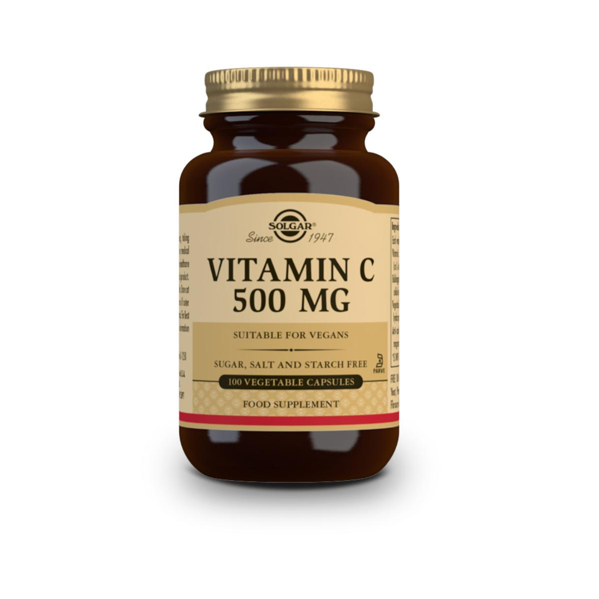 Vitamine C, 100 plantaardige capsules van 500 mg