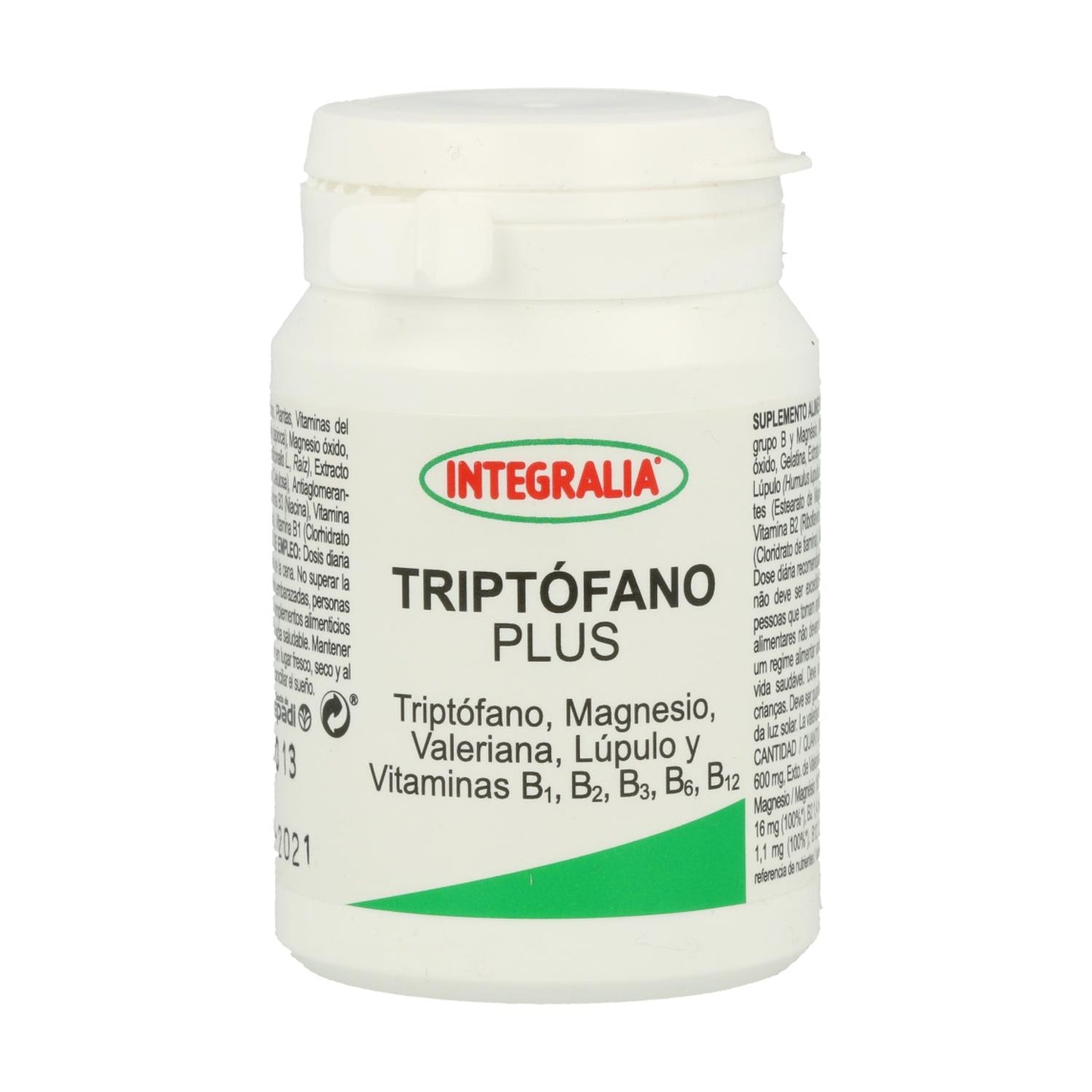 Tryptofaan Plus met magnesium, valeriaan en B-vitamines Integralia, 50 capsules