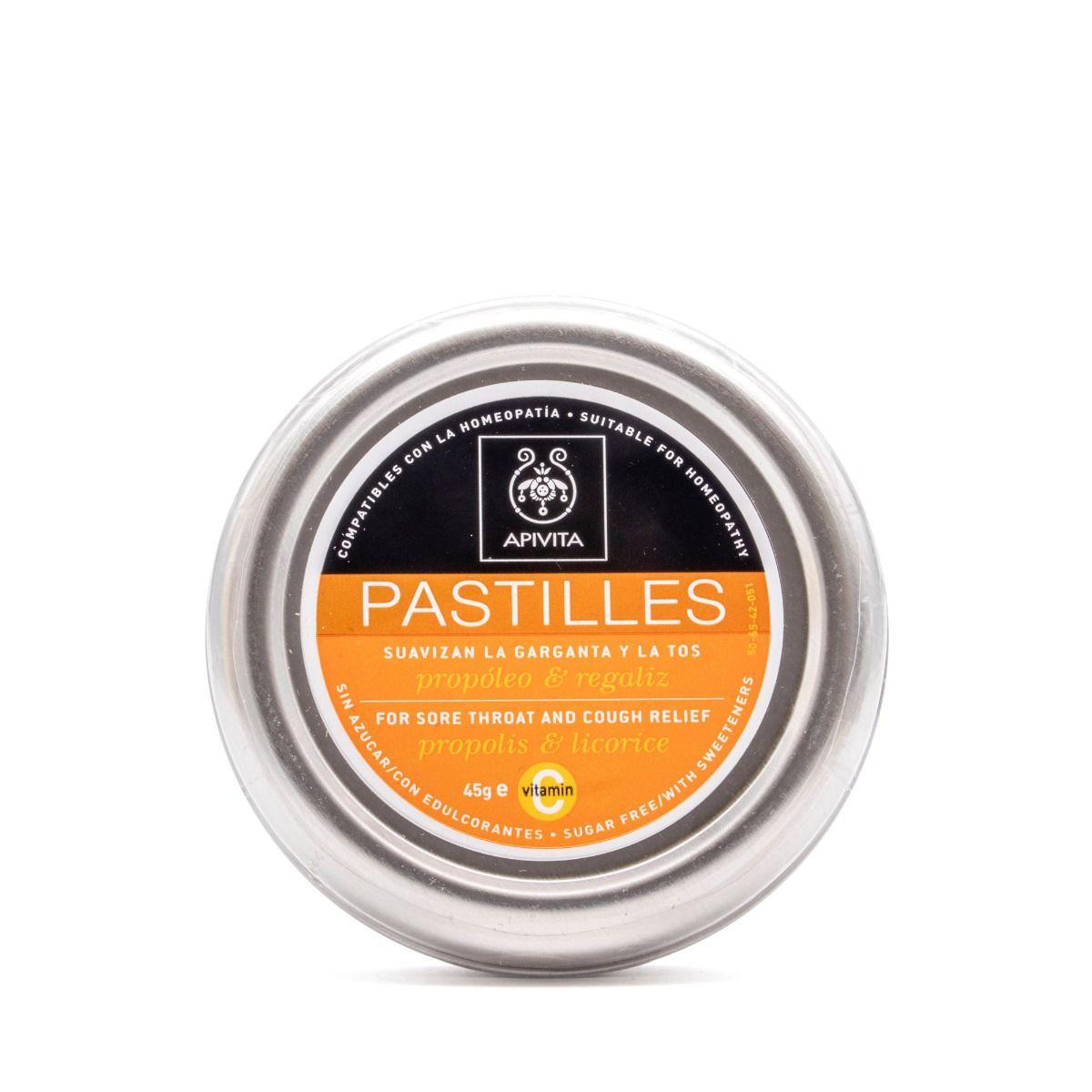 Tabletki na ból gardła i kaszel Lukrecja i propolis Apivita 45 g