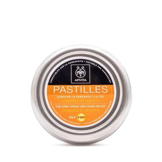 Tabletki na ból gardła i kaszel Lukrecja i propolis Apivita 45 g