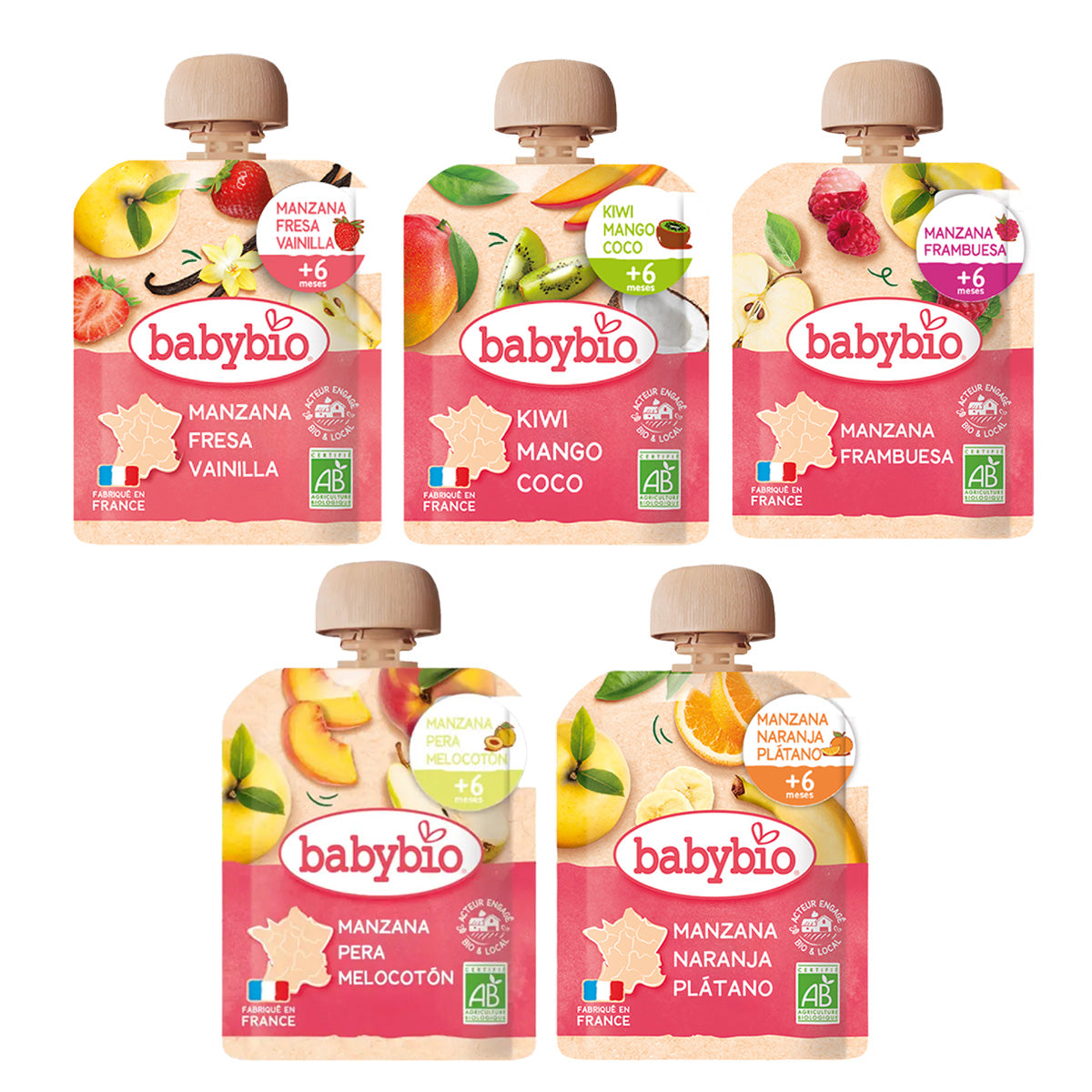Organic Fruit Pouches Mix Pack (from 6 months) Babybio